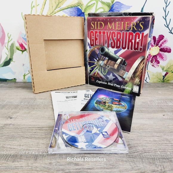 Sid Meier's Gettysburg! Big Box (PC, 1997, Electronic Arts) Complete